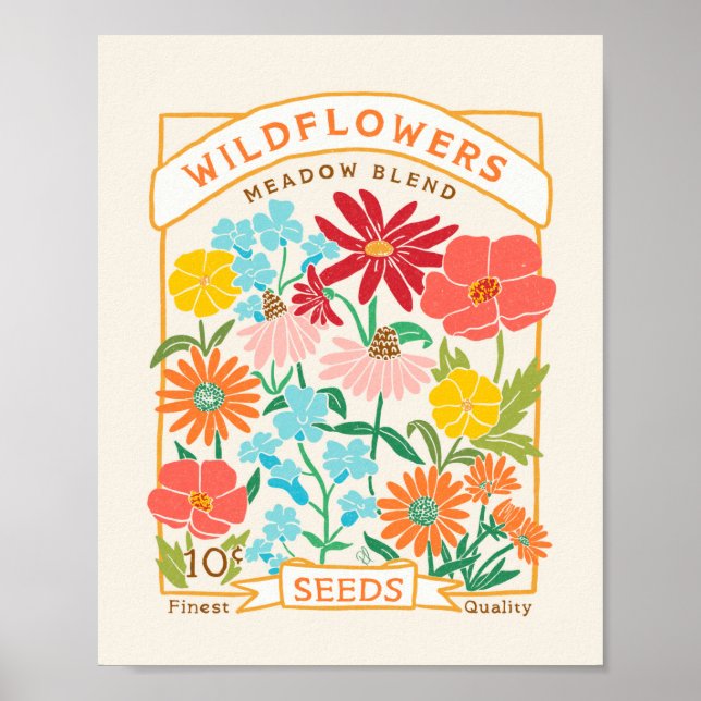 Wildflowers Seed Packet Poster (Front)