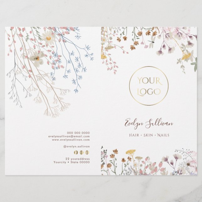 Wildflowers service menu brochure (Front)