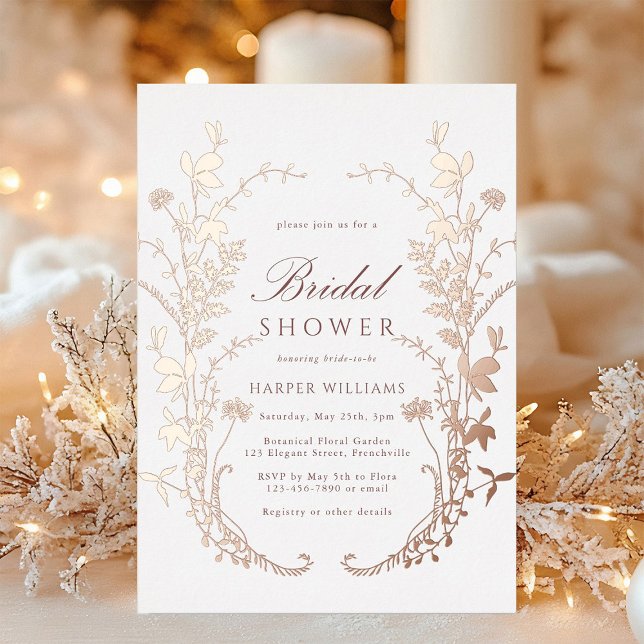 Wildflowers Silhouette Bridal Shower Rose Gold    (Creator Uploaded)