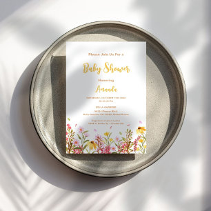 WildFlowers Simple Baby Shower Invitation
