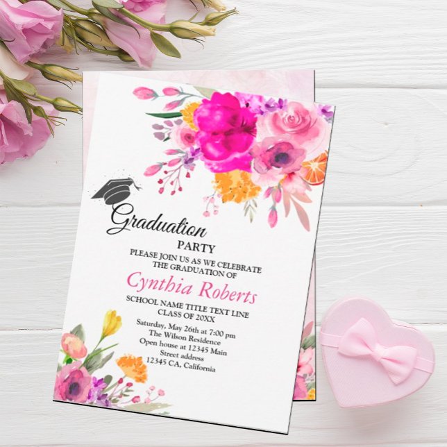  Wildflowers spring graduation invitation (Wildflowers spring graduation invitation #floralgraduation #classof2024 #botanicalflowers
)
