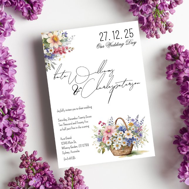 Wildflowers Spring Summer Fall Wedding invitations (Creator Uploaded)