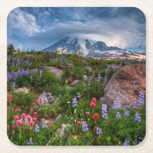 Wildflowers Square Paper Coaster