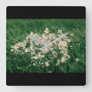 Wildflowers Square Wall Clock