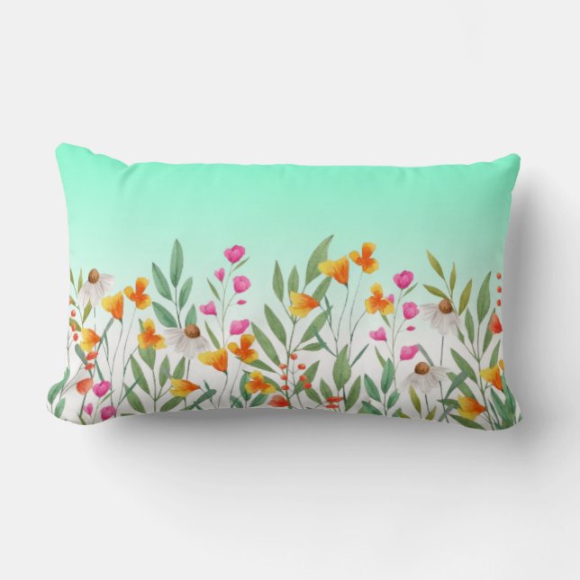 Wildflowers Sublimation  Lumbar Cushion (Front)