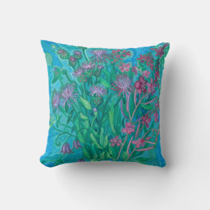 Wildflowers Summer Flowers Bouquet Floral Painting Cushion
