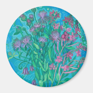 Wildflowers Summer Flowers Bouquet Floral Painting Magnet