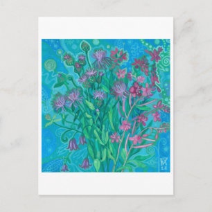 Wildflowers Summer Flowers Bouquet Floral Painting Postcard