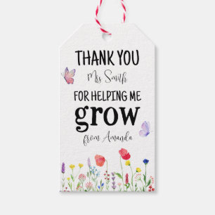 wildflowers Summer Teacher Appreciation Thank you Gift Tags
