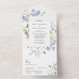Wildflowers Summer wedding All In One Invitation