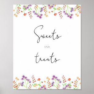 Wildflowers sweets and treats baby shower poster