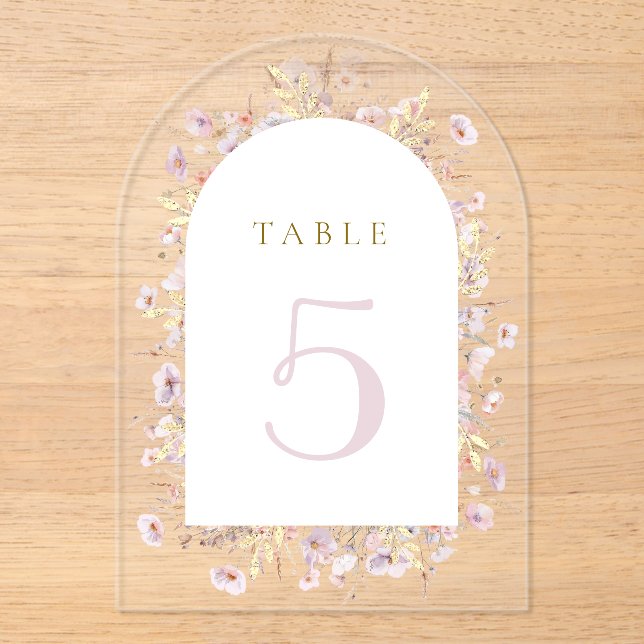 wildflowers table number (Front)