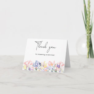 Wildflowers thank you baby shower card