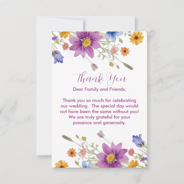 Wildflowers  thank you card (Front)
