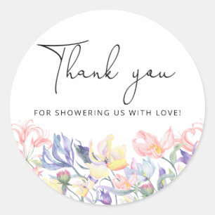 Wildflowers thank you  classic round sticker