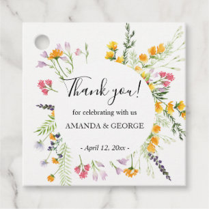 Wildflowers thank you Favour Tags