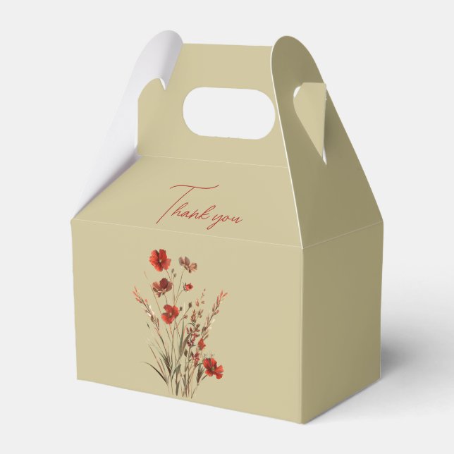 Wildflowers Thank You Wedding Gift  Favour Box (Front Side)