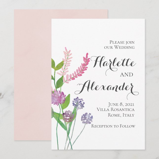 Wildflowers Theme Invitation (Front/Back)