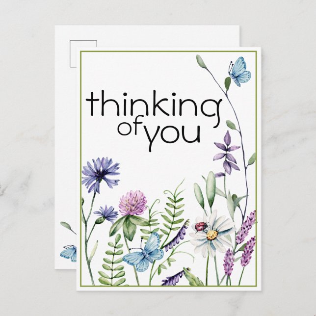 Wildflowers Thinking of you Post Card (Front/Back)