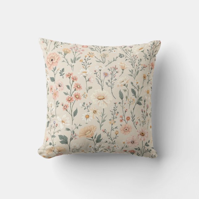 Wildflowers Throw Pillow (Front)