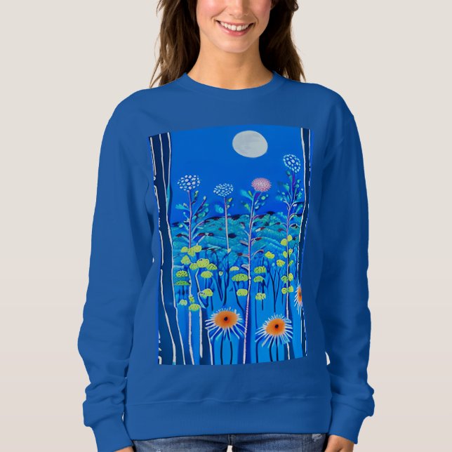 Wildflowers under a Full Moon Sweatshirt (Front)