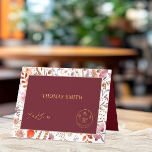 Wildflowers Vegetarian Meal Choice Guest Name Card