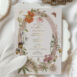 Wildflowers Vintage Wedding Invitation Mauve Rose<br><div class="desc">Experience the charm and beauty of a bygone era with our wildflowers-themed wedding invitations. Crafted with attention to detail, these invitations feature a stunning watercolor design of a Mauve Dusty Rose Bouquet and lush greenery, evoking delicate and intricate nature motifs. The portal-like design encapsulates your wedding details, symbolising a gateway...</div>