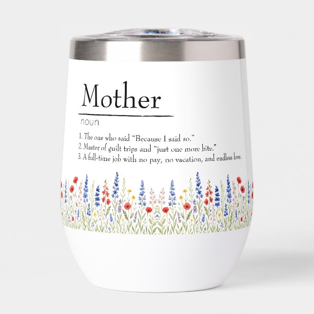 Wildflowers Water Bottle – Ideal Gift for Mum (Front)