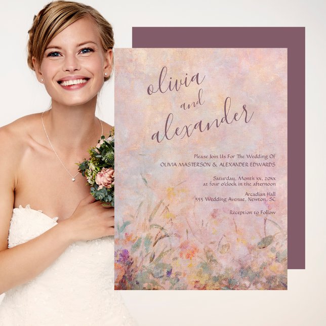 Wildflowers Watercolor Floral Wedding  Invitation (Wildflowers Watercolor Floral Wedding Invitation)