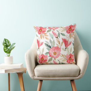 Wildflowers Watercolor Pattern – Colourful Floral Cushion