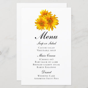 Wildflowers Watercolor Spring  Floral Wedding Menu