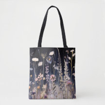 Wildflowers Watercolor Wispers Shoulder Tote 