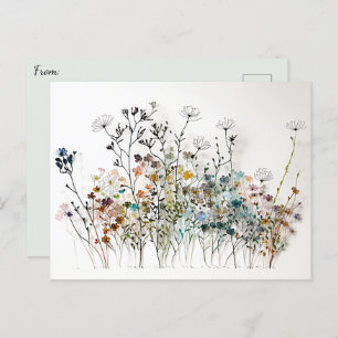 Wildflowers - Watercolour Postcard