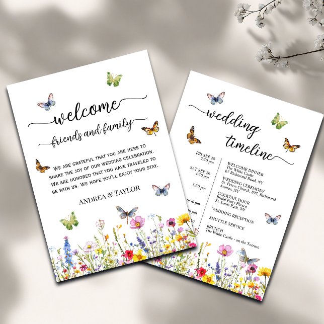 Wildflowers Wedding Bag Letter & Timeline Card (Creator Uploaded)