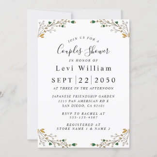Wildflowers Wedding ,Boho Floral  Bridal Shower In Invitation