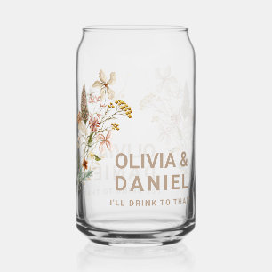 Wildflowers Wedding Cups Can Glass