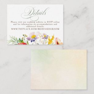 Wildflowers Wedding Details Small Enclosure Card