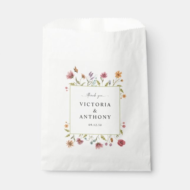 Wildflowers Wedding Favour Bags (Front)