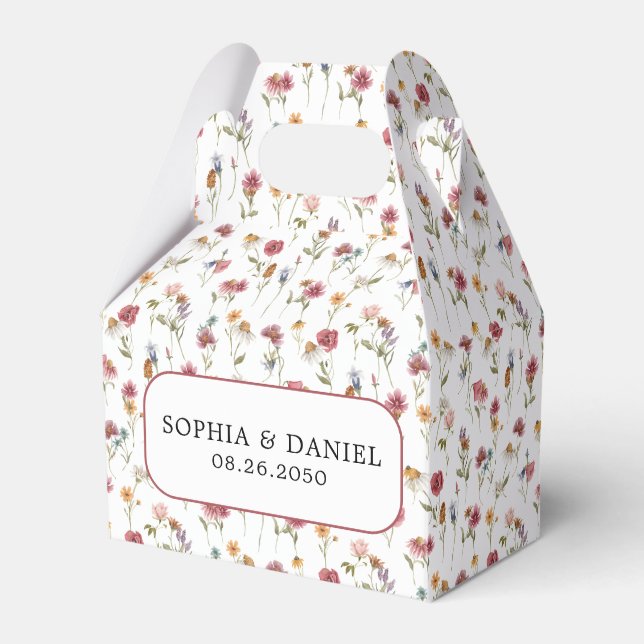 Wildflowers Wedding Favour Box (Front Side)