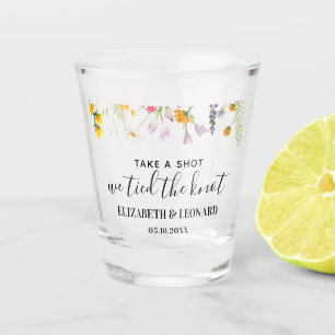 Wildflowers wedding favour take a shot shot glass