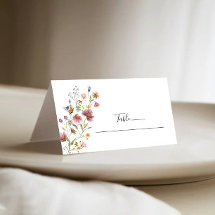 Wildflowers Wedding Folded Place Cards