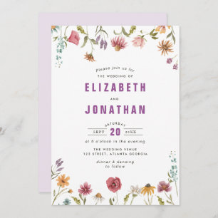 wildflowers wedding invitation
