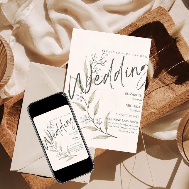 Wildflowers Wedding Invite Floral Print or Digital (Creator Uploaded)