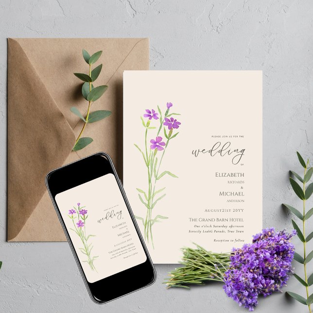 Wildflowers Wedding Invite Floral Print or Digital (Creator Uploaded)