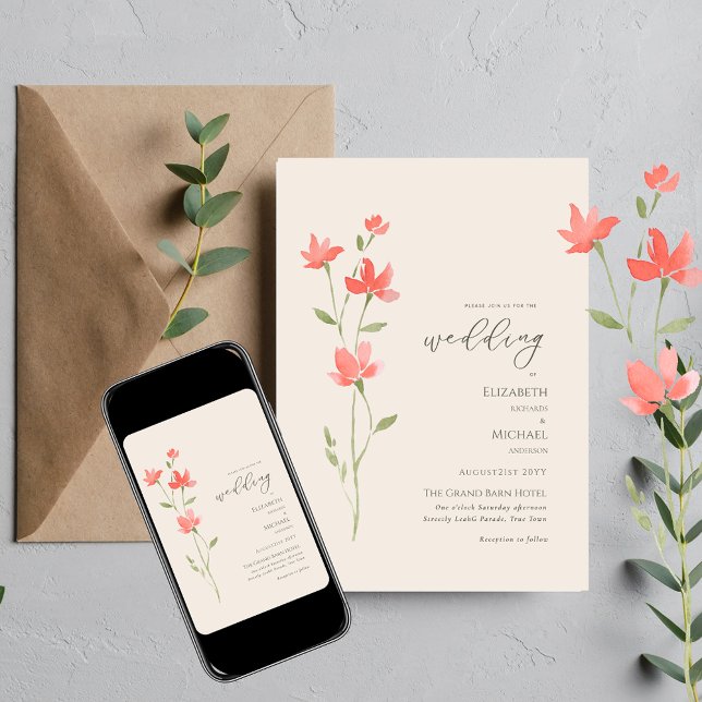 Wildflowers Wedding Invite Floral Print or Digital (Creator Uploaded)