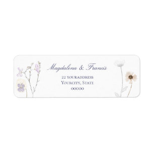 wildflowers wedding label return address label