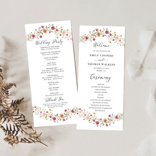 Wildflowers Wedding Program (Creator Uploaded)