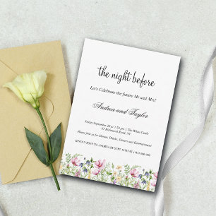 Wildflowers Wedding Rehearsal Dinner  Invitation