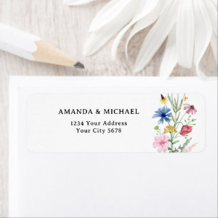 Wildflowers Wedding Return Address Label
