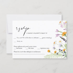 Wildflowers Wedding RSVP Card